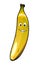 Cute cheeky smiling cartoon banana