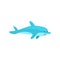 Cute Cheerful Dolphin Cartoon Sea Animal Character Vector Illustration