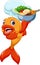 Cute chef fish cartoon