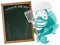 Cute Chef Fish with Spatula and Menu Board.