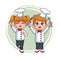Cute chef kids cartoon