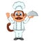 Cute Chef Monkey cartoon