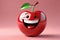 A Cute Cherry as a 3D Rendered Character Smiling Over Solid Color Background