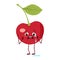 Cute cherry character with crying and tears emotions, face, arms and legs. The funny or sad hero, berry
