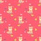 Cute Chiba Inu dog eating watermelon seamless pattern for print or fabric