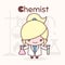 Cute chibi kawaii characters. Alphabet professions. The Letter C