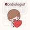 Cute chibi kawaii characters. Alphabet professions. The Letter C - Cardiologist.