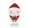 Cute chibi Santa Claus vector drawing card