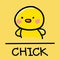 Cute chick hand-drawn style, vector illustration.