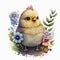 Cute chicken Big-Eyed Beauty A Floral Chicken Portrait - Generative AI