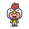 Cute chicken hen costume mascot