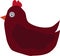 Cute chicken simple vector illustration, poultry yard