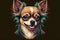 Cute Chihuahua illustration, funny face