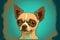 Cute Chihuahua illustration, funny face