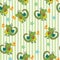 Cute child background with green Unique cute cartoon seamless pattern with dragon. Fantasy children`s illustration