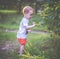 Cute child in forest