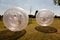 Cute child has a lot of fun in the Zorbing Ball