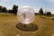 Cute child has a lot of fun in the Zorbing Ball