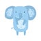 Cute childish blue elephant illustration