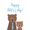 Cute childish card with bears for Fathers day