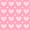 Cute childish repeat pink love heart and polka dot on white checkered line.