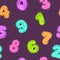 Cute childish seamless pattern with colorful numbers.