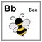 Cute children ABC animal alphabet B letter flashcard of Bee for kids learning English vocabulary.