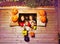 Cute children group with Halloween candy buckets