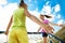 Cute children on playground rope climber outdoors. Summer camp