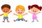 Cute children waving hand