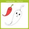 Cute chili pepper for coloring book
