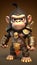 Cute Chimpanzee Animal Warrior 3D Game Model Generative AI
