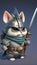 Cute Chinchilla Animal Warrior 3D Game Model Generative AI