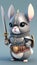 Cute Chinchilla Animal Warrior 3D Game Model Generative AI