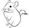 Cute chinchilla line art. black line illustration