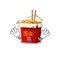 Cute chinese box noodle cartoon mascot style with Tongue out