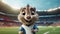 Cute Chipmunk In Blue Soccer Uniform: Imax-style Photoillustration