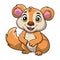 Cute chipmunk cartoon on white background