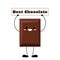 Cute chocolate bar character holding sign