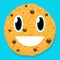 Cute chocolate cookie character with smiley face