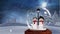 Cute Christmas animation of snowman couple in magical forest