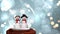 Cute Christmas animation of snowman couple in snow globe