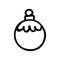 Cute christmas bauble lineart cartoon vector illustration motif set. Hand drawn isolated festive monochrome tree decoration