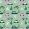 Cute Christmas car seamless pattern - Adorable Xmas pine delivery cars.