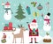 Cute Christmas Character collection, sets of Christmas element