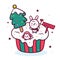 Cute Christmas cupcake vector, Muffin cartoon with rabbit bunny and penguin Kawaii winter animal: Fabulous food fairytale