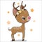 Cute Christmas deer isolated on a white background