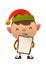 Cute christmas elf holds in his hands blank isolated