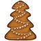 Cute Christmas gingerbread spruce with white glaze.Christmas tree