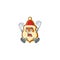 Cute christmas hat cookies cartoon character style with shocking gesture